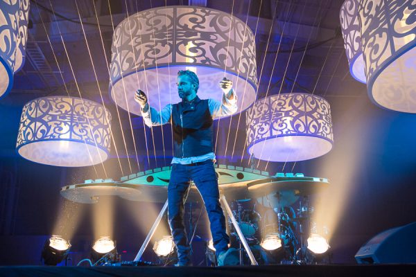 Entertainer getting crowd excited for performance